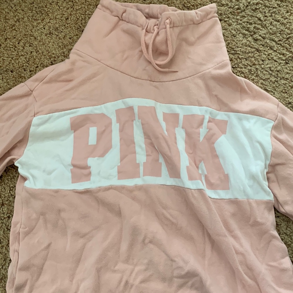 “PINK” - pink turtleneck sweatshirt
